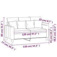 2-местен диван, Таупе, 120 см, плат