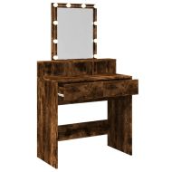 Тоалетка с LED, опушен дъб, 80x41x144,5 см