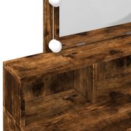 Тоалетка с LED, опушен дъб, 80x41x144,5 см