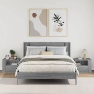 Нощни шкафчета за стенен монтаж, 2 бр, сив сонома, 45x30x35 см