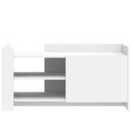 Кафе маса, бяла, 100x50x50 см, инженерно дърво