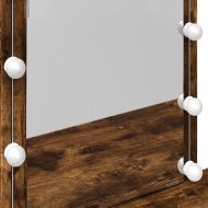 Тоалетка с LED, опушен дъб, 100x40x130 см