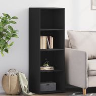 Висок шкаф, черен, 40x41x124 см, инженерно дърво