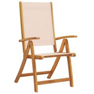Градински трапезен комплект, 5 части, акация масив и textilene