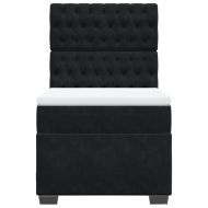 Боксспринг легло с матрак, черна, 90x190 см, кадифе