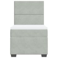 Боксспринг легло с матрак, светлосива, 90x190 см, кадифе