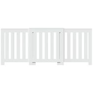 Капак за радиатор, бял, 205x21,5x83,5 см, инженерно дърво