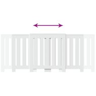 Капак за радиатор, бял, 205x21,5x83,5 см, инженерно дърво