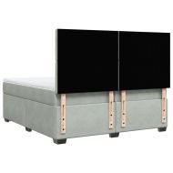 Боксспринг легло с матрак, светлосиво, 200x200 см, кадифе