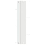 Стенен ъглов рафт, бял, 36,5x36,5x140 см, инженерно дърво