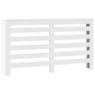 Капак за радиатор, бял, 149x20x82 см, инженерно дърво