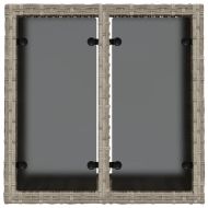 Градинска маса стъклен плот светлосива 55x55x37 см полиратан