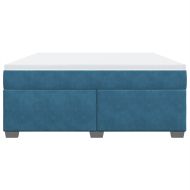 Боксспринг легло с матрак, тъмносиньо, 180x200 см, кадифе