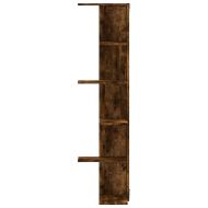 Стенен ъглов рафт опушен дъб 36,5x36,5x140 см инженерно дърво