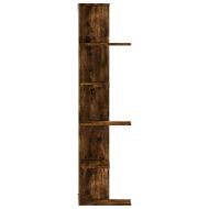 Стенен ъглов рафт опушен дъб 36,5x36,5x140 см инженерно дърво