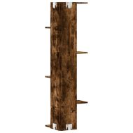 Стенен ъглов рафт опушен дъб 36,5x36,5x140 см инженерно дърво