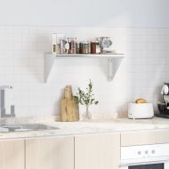 Стенен рафт, 75x30x31 см, сребрист, неръждаема стомана