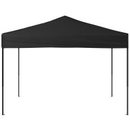 Сгъваема парти палатка, черна, 3x3 м