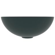 Керамична мивка за баня, тъмнозелена, кръгла