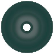 Керамична мивка за баня, тъмнозелена, кръгла