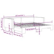 Канапе с изтеглящо разтегателно легло светлосиво 90x200 см плат