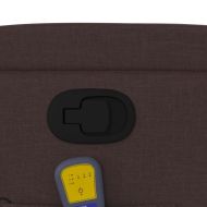 Изправящ масажен реклайнер стол, тъмнокафяв, текстил