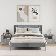 Нощни шкафчета за стенен монтаж 2 бр бетонно сиви 45x30x35 см