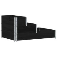 3-степенна повдигната леха, черна, 120x80 см, бор масив