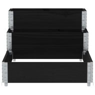 3-степенна повдигната леха, черна, 120x80 см, бор масив