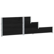 3-степенна повдигната леха, черна, 120x80 см, бор масив