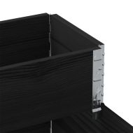 3-степенна повдигната леха, черна, 120x80 см, бор масив