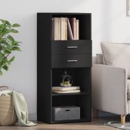 Висок шкаф, черен, 50x42,5x124 см, инженерно дърво