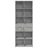 Висок шкаф, бетонно сив, 70x42,5x185 см, инженерно дърво