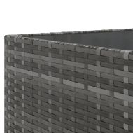 Градински комплект с възглавници, 6 части, полиратан, сив