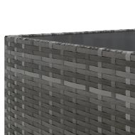 Градински комплект с възглавници, 6 части, полиратан, сив