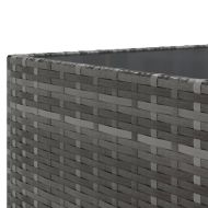 Градински лаундж комплект с възглавници 5 части сив полиратан