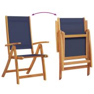 Градински трапезен комплект, 9 части, акация масив и textilene