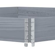 Повдигната леха, шестоъгълна, сива, 160x160 см, масивен бор