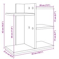 Органайзер за бюро, бетонно сив, 42x21,5x42 см, инженерно дърво