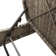 Двоен шезлонг с възглавници, сив, полиратан