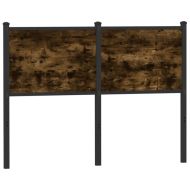 Резервна табла за легло, опушен дъб, 120 см, инженерно дърво и стомана