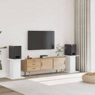 Стойки за тонколони 2 бр бели 30x30x60 см инженерно дърво