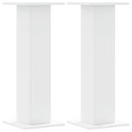 Стойки за тонколони 2 бр бели 30x30x80 см инженерно дърво