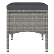 Градински комплект 5 части полиратан и акациево дърво масив сив