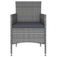 Градински лаундж комплект 5 части полиратан сив