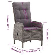 Градински трапезен комплект 11 части полиратан сив