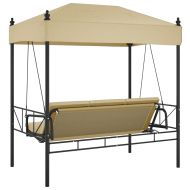 Градинска люлка със сенник, пясъчна, стомана