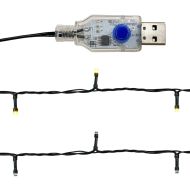 Коледен гирлянд с LED лампички, 5 м, розов