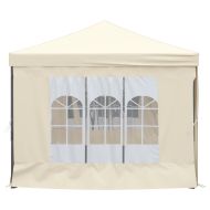 Сгъваема парти палатка със странични стени, кремава, 3x6 м