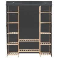 Гардероб, сив, 135x40x170 см, текстил